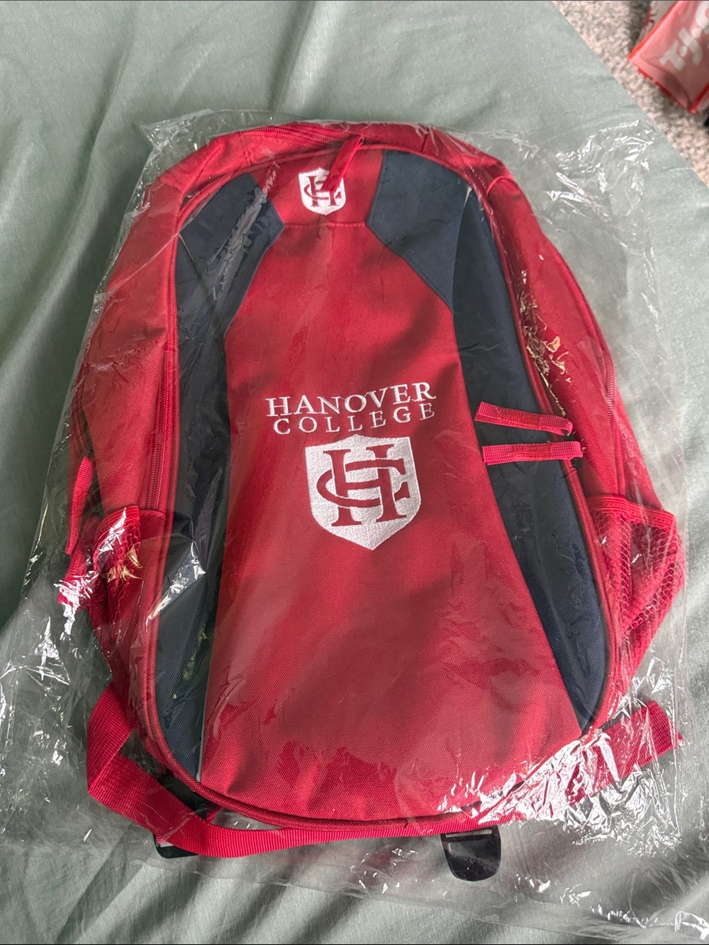 Hanover College red and navy Backpack